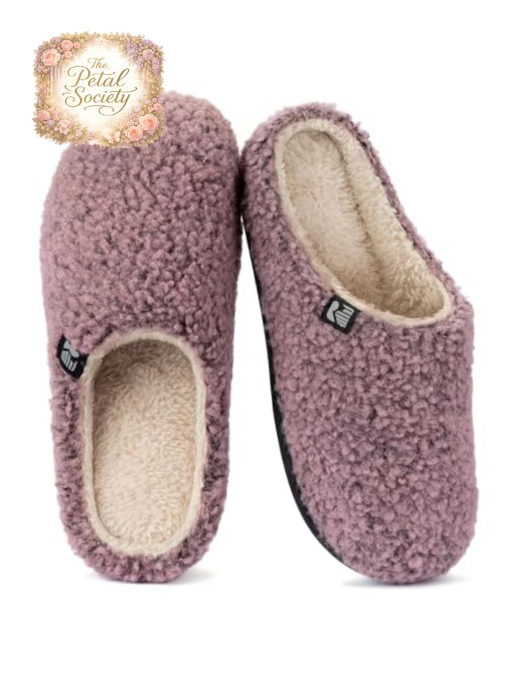 Sherpa Fleece Clog Slippers Memory Foam Rubber Sole Machine Washable